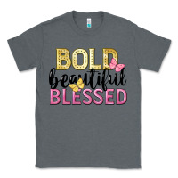 Charcoal Heather bold beautiful blessed Classic Tee - LillyAllenDesigns