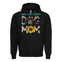 Black kinda busy being a dog mom Zipper Hoodie - OliviaCreatesArt