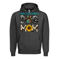 Charcoal Heather kinda busy being a dog mom Zipper Hoodie - OliviaCreatesArt