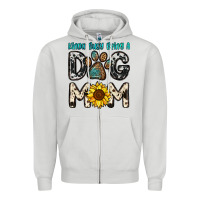 Dove Grey kinda busy being a dog mom Zipper Hoodie - OliviaCreatesArt