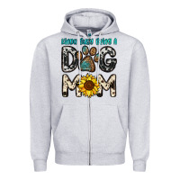 Heather Grey kinda busy being a dog mom Zipper Hoodie - OliviaCreatesArt