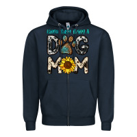 Navy kinda busy being a dog mom Zipper Hoodie - OliviaCreatesArt