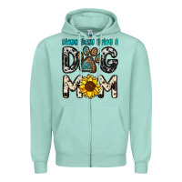 Seafoam kinda busy being a dog mom Zipper Hoodie - OliviaCreatesArt