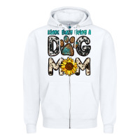 White kinda busy being a dog mom Zipper Hoodie - OliviaCreatesArt