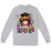Moon Dust mardi gras teacher caucasian messy bun Long Sleeve Tee - texasbilliewilder