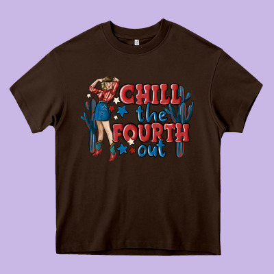 Chill The Fourth Out Malia Heavy Core Tee Designed By Maliassmallbusiness