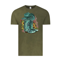 Vintage Olive Turquoise Cowboy Boots Vintage Tee - JahusDesignShop