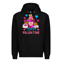 Black hello valentine valentines day coffee mug Premium Hoodie - FaDigitalArtStudio