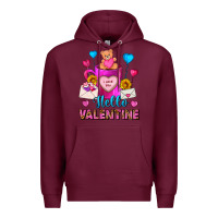 Burgundy hello valentine valentines day coffee mug Premium Hoodie - FaDigitalArtStudio
