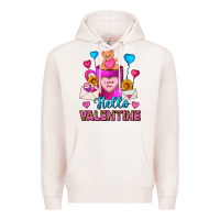 Pale Pink hello valentine valentines day coffee mug Premium Hoodie - FaDigitalArtStudio