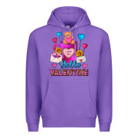 Purple hello valentine valentines day coffee mug Premium Hoodie - FaDigitalArtStudio