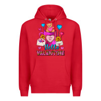 Red hello valentine valentines day coffee mug Premium Hoodie - FaDigitalArtStudio