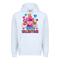 White hello valentine valentines day coffee mug Premium Hoodie - FaDigitalArtStudio