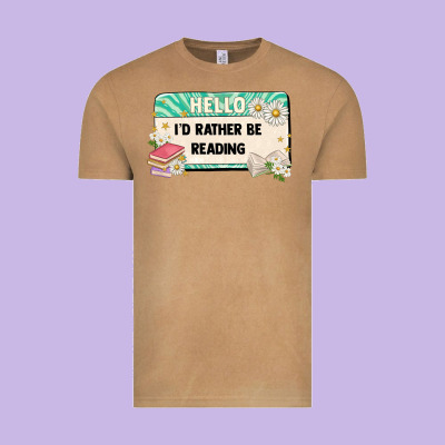 Hello Id Rather Be Reading Vintage Tee Designed By Artiststas