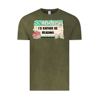 Vintage Olive hello id rather be reading Vintage Tee - Artiststas