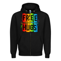 Black free hugs Zipper Hoodie - OliviaCreatesArt