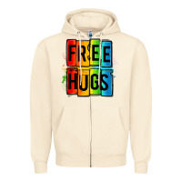 Sandshell free hugs Zipper Hoodie - OliviaCreatesArt