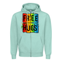 Seafoam free hugs Zipper Hoodie - OliviaCreatesArt