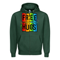 Sports Green free hugs Zipper Hoodie - OliviaCreatesArt