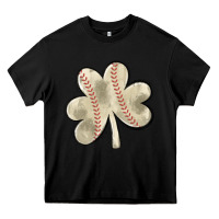 Black baseball distressed shamrock Heavy Core Tee - MaliasSmallBusiness