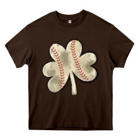 Chocolate Brown baseball distressed shamrock Heavy Core Tee - MaliasSmallBusiness