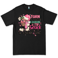 Black torn between lookin' like a snack and eatin' one Premium Tee - MaliasSmallBusiness