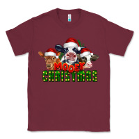 Burgundy Mooey Christmas Cows Classic Tee - LillyAllenDesigns