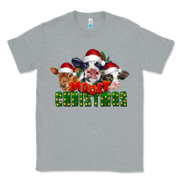 Heather Grey Mooey Christmas Cows Classic Tee - LillyAllenDesigns