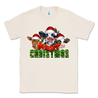 Natural Mooey Christmas Cows Classic Tee - LillyAllenDesigns