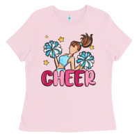 Bubblegum Pink cheer Ladies Tee - MaliasSmallBusiness
