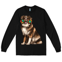 Black australian shepherd with rope toy Long Sleeve Tee - texasbilliewilder