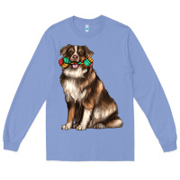 Colony Blue australian shepherd with rope toy Long Sleeve Tee - texasbilliewilder