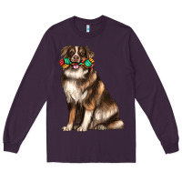 Plum australian shepherd with rope toy Long Sleeve Tee - texasbilliewilder