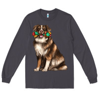 Smoke australian shepherd with rope toy Long Sleeve Tee - texasbilliewilder