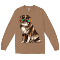 Toasted Coconut australian shepherd with rope toy Long Sleeve Tee - texasbilliewilder