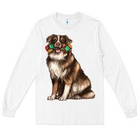 White australian shepherd with rope toy Long Sleeve Tee - texasbilliewilder