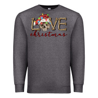 Charcoal Heather skull love christmas Premium Sweatshirt - FaDigitalArtStudio