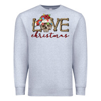 Heather Grey skull love christmas Premium Sweatshirt - FaDigitalArtStudio