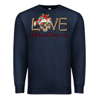 Navy skull love christmas Premium Sweatshirt - FaDigitalArtStudio