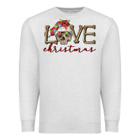 Oatmeal Heather skull love christmas Premium Sweatshirt - FaDigitalArtStudio