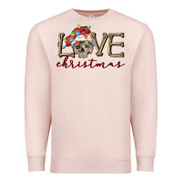 Pale Pink skull love christmas Premium Sweatshirt - FaDigitalArtStudio