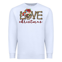 White skull love christmas Premium Sweatshirt - FaDigitalArtStudio