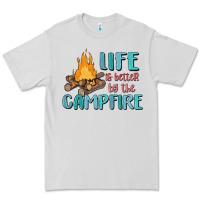 Dove Grey life is better by the campfire Premium Tee - MaliasSmallBusiness