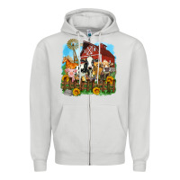 Dove Grey farm life olivia Zipper Hoodie - OliviaCreatesArt