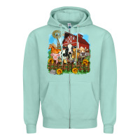 Seafoam farm life olivia Zipper Hoodie - OliviaCreatesArt
