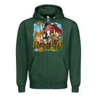 Sports Green farm life olivia Zipper Hoodie - OliviaCreatesArt
