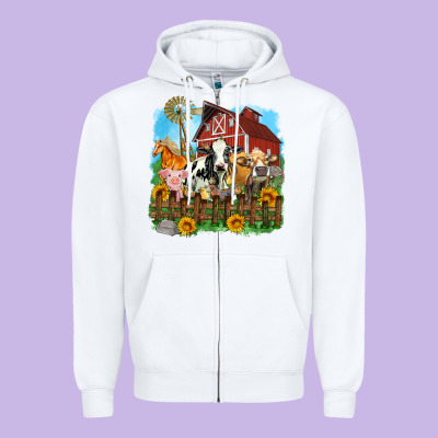 Farm Life Olivia Zipper Hoodie Designed By Oliviacreatesart