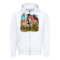 White farm life olivia Zipper Hoodie - OliviaCreatesArt