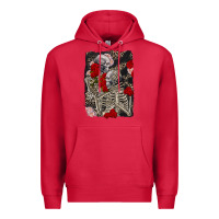 Cardinal Two skeletons hugging Valentine's Day Premium Hoodie - FaDigitalArtStudio