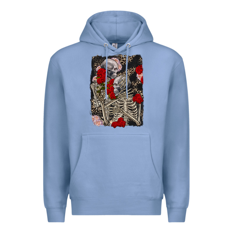 Two Skeletons Hugging Valentine's Day Premium Hoodie by FaDigitalArtStudio | Teevron